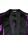Dolce & Gabbana Sicilia Sequin Embellished Blazer - Purple