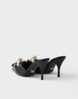 Prada black nappa leather pointed toe heeled pumps
