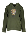 Cavalli Class Leopard Print Hoodie - Military Green