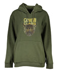 Cavalli Class Leopard Print Hoodie - Military Green