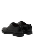 Dolce & Gabbana Black Leather Lace-Up Derby Formal Shoes