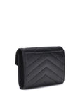 leather chevron quilted flap purse