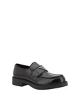 Prada Black Leather Low Heel Loafers