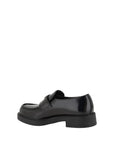 Prada Black Leather Low Heel Loafers