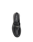 Prada Black Leather Low Heel Loafers