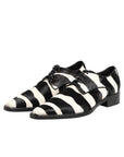 Dolce & Gabbana Black & White Zebra Stripe Derby Formal Shoes