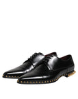 Dolce & Gabbana Black Leather Studded Derby Dress Shoes