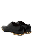 Dolce & Gabbana Black Leather Studded Derby Dress Shoes