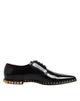 Dolce & Gabbana Black Leather Studded Derby Dress Shoes