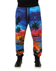 Dolce & Gabbana Blue Hawaiian Jogger Pants