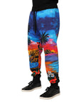 Dolce & Gabbana Blue Hawaiian Jogger Pants