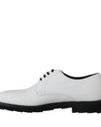 Dolce & Gabbana White Leather Derby Dress Shoes