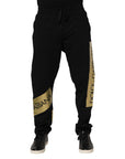 Dolce & Gabbana Black Gold Logo Jogger Pants