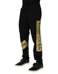 Dolce & Gabbana Black Gold Logo Jogger Pants