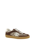 Gucci GG monogram low top lace up suede sneakers