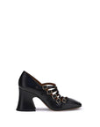 Chloé Black Leather Janis Heeled Pumps