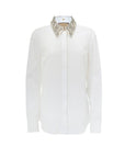 Gucci Removable Embellished Collar White Cotton Shirt