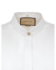 Gucci Removable Embellished Collar White Cotton Shirt