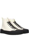 Jil Sander Canvas High Top Sneakers - Beige & Black