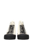 Jil Sander Canvas High Top Sneakers - Beige & Black
