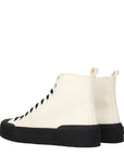 Jil Sander Canvas High Top Sneakers - Beige & Black