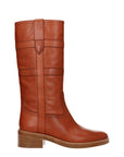 Celine Cognac Brown Leather Knee-High Boots