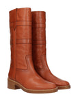 Celine Cognac Brown Leather Knee-High Boots