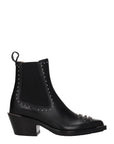 Chloé Black Leather Studded Heeled Chelsea Ankle Boots
