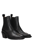Chloé Black Leather Studded Heeled Chelsea Ankle Boots