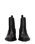 Chloé Black Leather Studded Heeled Chelsea Ankle Boots