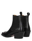 Chloé Black Leather Studded Heeled Chelsea Ankle Boots