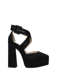 Jimmy Choo Black Leather Platform Heeled Sandals
