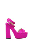 Jimmy Choo Pink Satin Platform Heeled Sandals