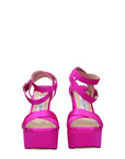 Jimmy Choo Pink Satin Platform Heeled Sandals