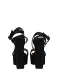 Jimmy Choo Black Satin Platform Heeled Sandals