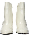 Celine Porcelain White Leather Heel Ankle Boots