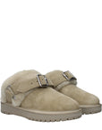 Burberry Beige Leather Plush Slippers