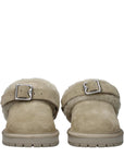 Burberry Beige Leather Plush Slippers