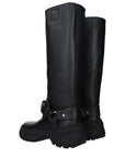 Burberry Black Leather Knee-High Boots