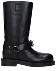 Burberry Black Leather Biker Boots