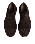 Dolce & Gabbana Brown Suede Leather Lace-Up Oxford Shoes