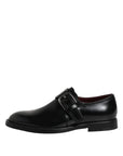 Dolce & Gabbana Black Leather Monk Strap Dress Shoes