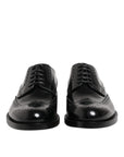 Dolce & Gabbana Black Leather Derby Wingtip Dress Shoes