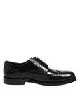 Dolce & Gabbana Black Leather Derby Wingtip Dress Shoes
