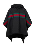 Gucci logo black hooded cape