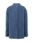 Gucci Blue Mohair & Wool Collarless Coat