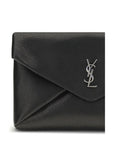 Saint Laurent large black leather envelope Clutch Bag