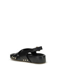 Chloé Black Leather Clog-Sandals With Slingback
