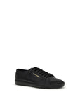 Saint Laurent All Black Leather Low Top Sneakers