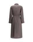 Fendi Brown Silk Jacquard Midi Dress